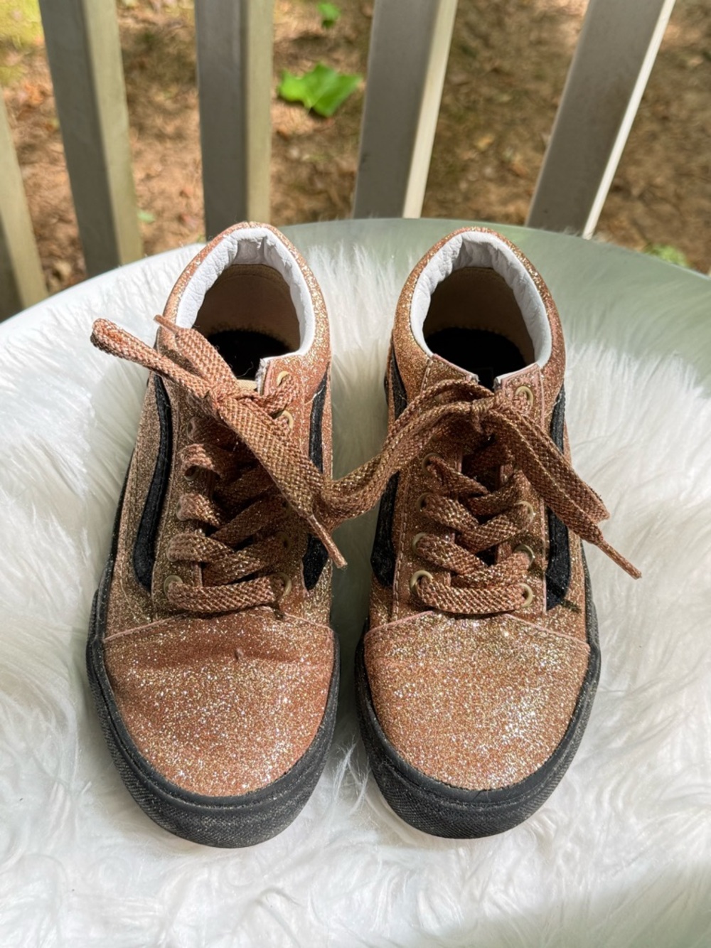 Vans Old Skool Kids Glitter Low-Top Sneakers - Rose Gold